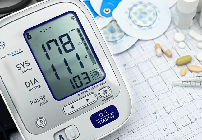 Detailansicht eines Blutdruckmessgerätes